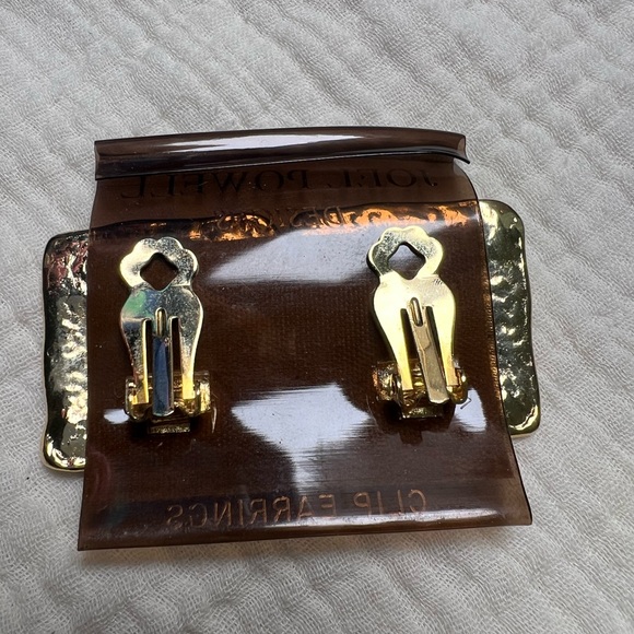 Vintage Joel Powell Designs Clip Earrings Gold - Picture 3 of 5